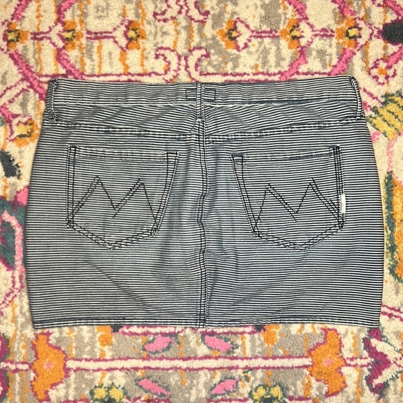 Mother Denim S.N.S Striped Jean On The Road Mini Skirt Size 27 - Picture 6 of 12